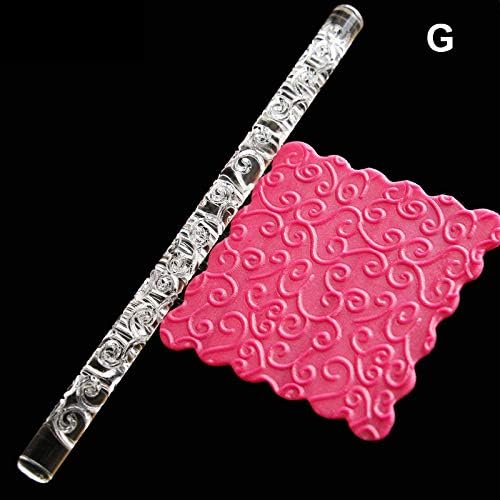 Wechoide Embossed Rolling Pin for Cake Fondant Pastry Dough Roller
