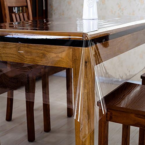 Foxi PVC table mat,Clear Plastic [soft glass] Tablecloth Waterproof Disposable Tablecloth Ultra-thin tea table protection film -0.5mm 137x160cm(54x63inch)