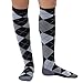 Argyle Compression Socks - Graduated Travel Compression Sock for Men and Women - Use for Running, Nurses, Maternity, Flight