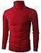 Ohoo Mens Slim Fit Soft Cotton Blend Turtleneck Pullover Sweater