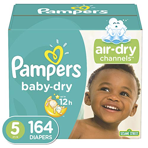 Diapers Size 5, 164 Count - Pampers Baby Dry Disposable Baby Diapers, ONE MONTH SUPPLY