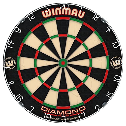 Winmau Diamond Plus Dartscheibe – PDC Turnier Steeldartscheibe, Ultra-Dünnes Drahtsystem, Hochdichte Sisal | Erhältlich als Dartboard, Surround-Set oder Dartschrank-Set mit Steeldarts