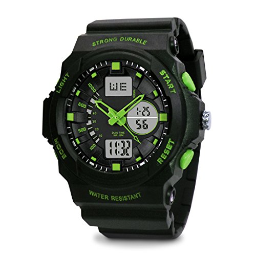 TOPCABIN Chronograph-50m Waterproof Digital-analog Children Sport Watch with Alarm Stopwatch Light Green TOPCABIN Chronograph-50m Waterproof Digital-analog Children Sport Watch with Alarm Stopwatch Light Green