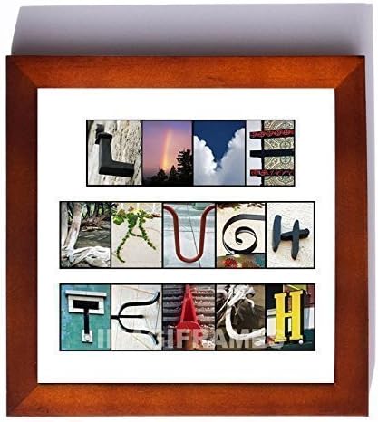Framed Photo Letter Art - Custom Alphabet Photography - LIVE LAUGH TEACH