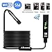 Inspection Camera, iksee WiFi Endoscope Snake Camera, 1200P HD Waterproof Borescope Camera with 8 LED Lights for iPhone, Android, Tablet, Windows & Mac OS Computer -16.4 ft(5M)