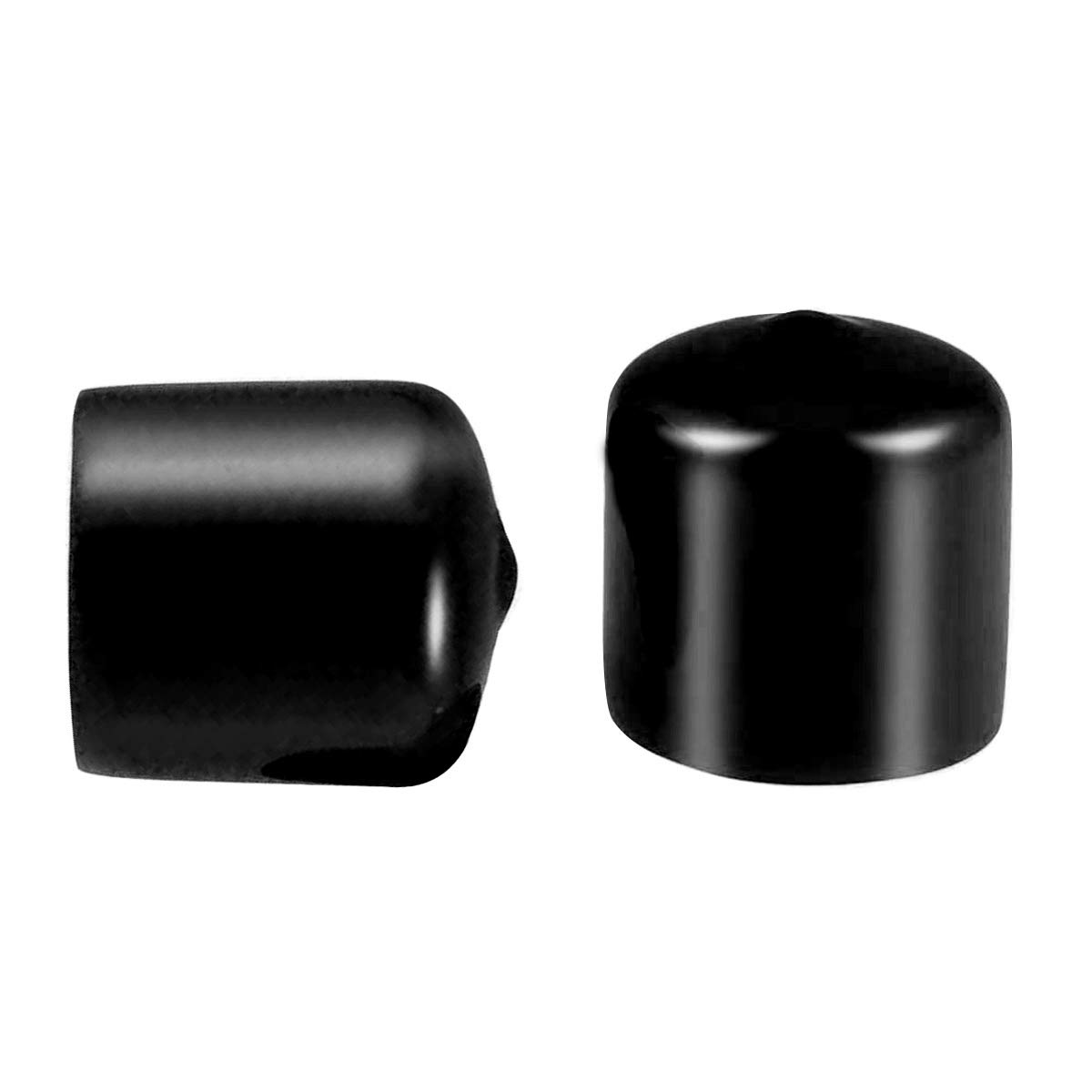 50 Pcs Screw Thread Protectors, Inner Dia 23mm PVC Rubber Round Tube Bolt Cap Plastic End Cap Cover Black Thread Protectors — image 1