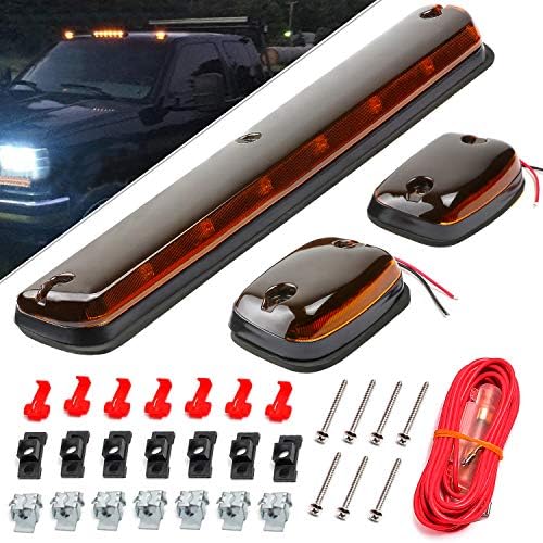 Haichen 1 Set Amber Cover Amber Light Cab Roof Running Marker Light LED Lights Assembly