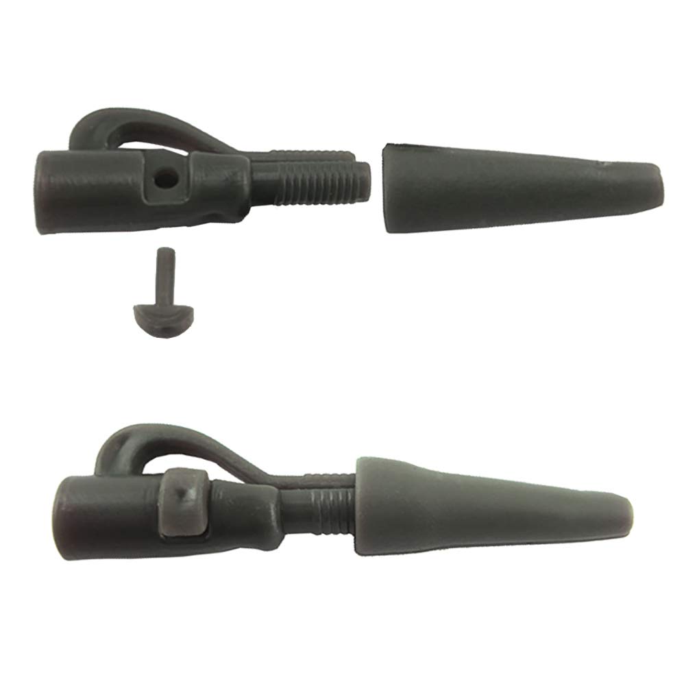 NEWSHOT 20PCS Fishing Tackle Safety Lead Clips Carp Pins + Tail Rubber Tubes Set