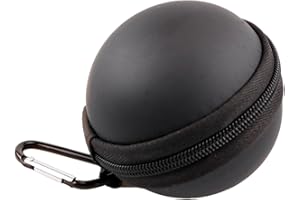 Sinsilvie Clip-on Billiard Cue Ball Case.Cue Ball Bag for Billiard Balls, Training Balls and Pool Balls.2.24in Billiard Ball Carrying Case (Black PU)