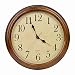 Old Oak 16-Inch Solid Wood Silent Non-Ticking Decorative Wall Clock with Large Arabic Numerals