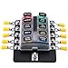 10 Way Blade Fuse Block For Car Truck Boat RV LED Indicator Fuse Box With Terminals Wiring Kits