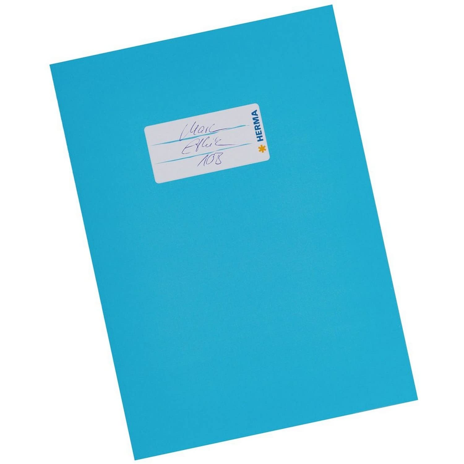 HERMA Cardboard Exercise Book Cover A5, with inscription field, made of extra-strong cardboard, slip on cover jackets for school, light blue