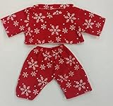 Stuffems Toy Shop Red Snowflake Pajamas Teddy Bear Clothes Outfit Fits Most 8