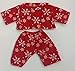 Stuffems Toy Shop Red Snowflake Pajamas Teddy Bear Clothes Outfit Fits Most 8