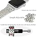 YUNSHU Rhinestone Diamond Apple Watch Band Replacement for Apple Watch Series 4/3/2/1 42mm 44mm iWatch Bling Metal Jewelry Dressy Wristband Strap-(Silver)