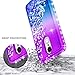 LG K20 Plus Case, LG K20 V /K20 /K10 2017 /Harmony/Grace LTE with Tempered Glass Screen Protector, NageBee Glitter Liquid Bling Waterfall Floating Sparkle Women Girls Kids Cute Case -Purple/Blue