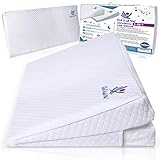 Crib Wedge Pillow for Baby - Universal - 3 Elevation Options for Better Sleep | Aids in Relieving Reflux | Nasal Congestion | Feeding - Happy Baby and Happy Parents - Cotton Fabric w/Carry Case
