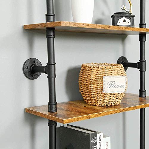 ZIOTHUM 6Tier Industrial Pipe Shelves Shelf Shelving Rustic Wood Metal
