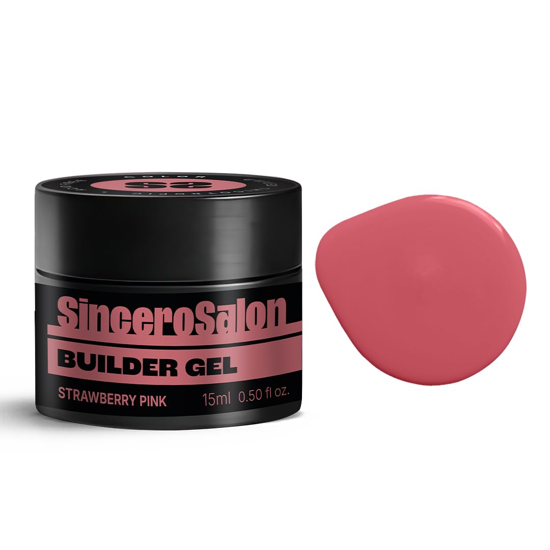 SINCERO SALON Builder Gel Color - Strawberry Pink - 2in1 for Nail Extension and Shaping - Long Lasting UV Nail Strengthener for Weak Nails - 15ml — image 1