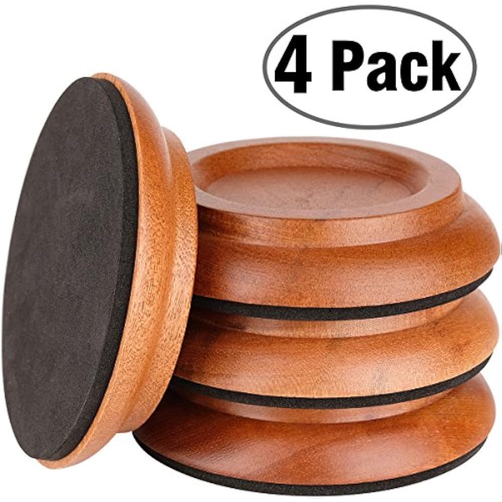 Upright Piano Caster Cups,Eison Solid Sapeliwood Leg Floor Protectors