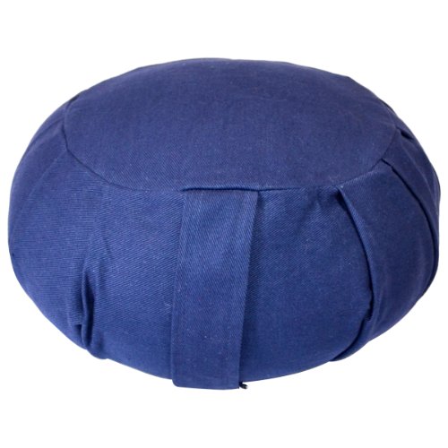 Yoga Direct Round Cotton Zafu with Cotton Batting, Blue