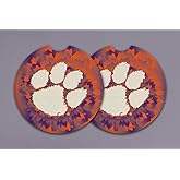 Clemson University Set of 2 Car Coasters by Magnolia Lane- Removable Absorbent Ceramic Stone Coasters - Ideal Gift for Students, Alumni and Everyday Fan, Clemson Tigers