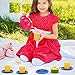 FLORMOON Toy Tea Set - 19pcs Pretend Play Tea Set - Durable Construction, Food-Safe Material, BPA Free, Phthalates Free - Learning Shapes & Colors Toy for Kids Children Tea Party and Fun
