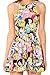Women's Cartoon Printed Stretchy Sleeveless Pleated Fit and Flare Skater Dress