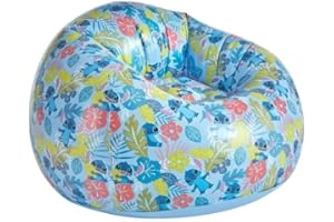 IDEA NUOVA Disney Stitch Portable Inflatable Gaming Chair, Fun & Comfy Kids Lounge Seat for Playroom, Bedroom & Room Décor