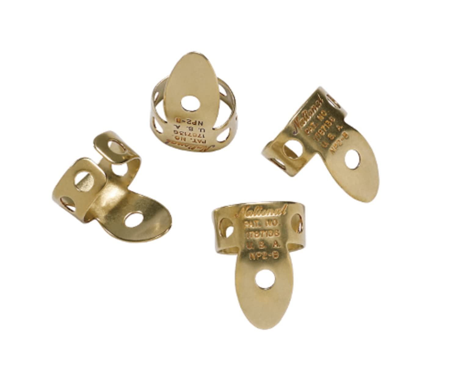 D'Addario National Finger Picks for Guitar & Banjo, Medium, Brass, Pack of 12