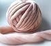 FloraKnit 8.5oz (0.55 lb) 100% Merino Wool Super Chunky Yarn Bulky Roving Yarn for Arm Knitting, Crocheting Felting, Making Rugs Blanket and Crafts Pale Pink 54 Yards
