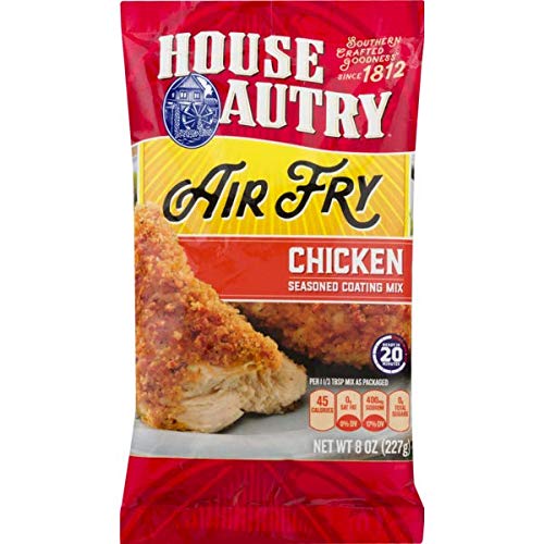 HouseAutry Air Fry Seasoned Chicken Coating Mix, 8 Ounce, Pack of 3