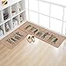 Kitchen Rugs,LEEVAN 2 PCS Vintage Microfiber Non-Skid/Slip Rubber Back Washable Doormat Floormat Area Rug Carpet (17