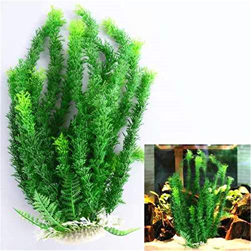 donau Green Large Aquarium Plants Plastic Fish Tank Plants Aquarium Decor 16.5 Inches