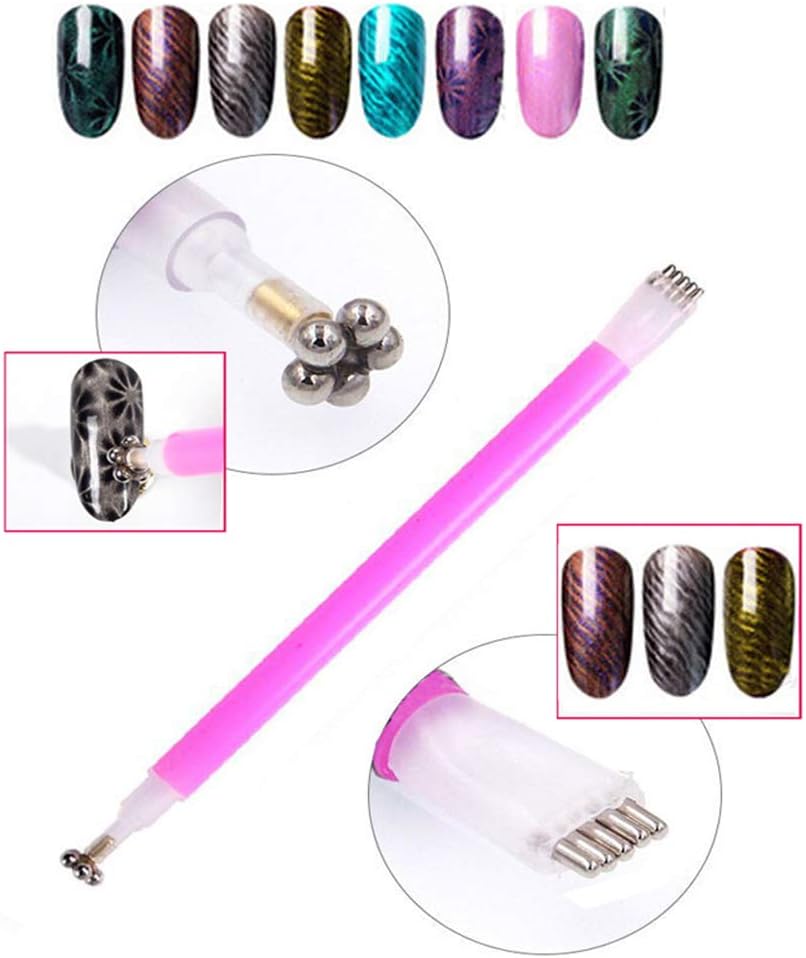 Shogpon Magnet Stick, 15 PCS Manicure Nail Art Tool for Cat Eye Effect DIY Magic 3D Powder Gel Nail Polish - Image 5