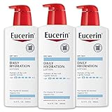 Eucerin Daily Hydration Moisturizing Lotion, Fragrance Free 16.9 oz (Pack of 3)
