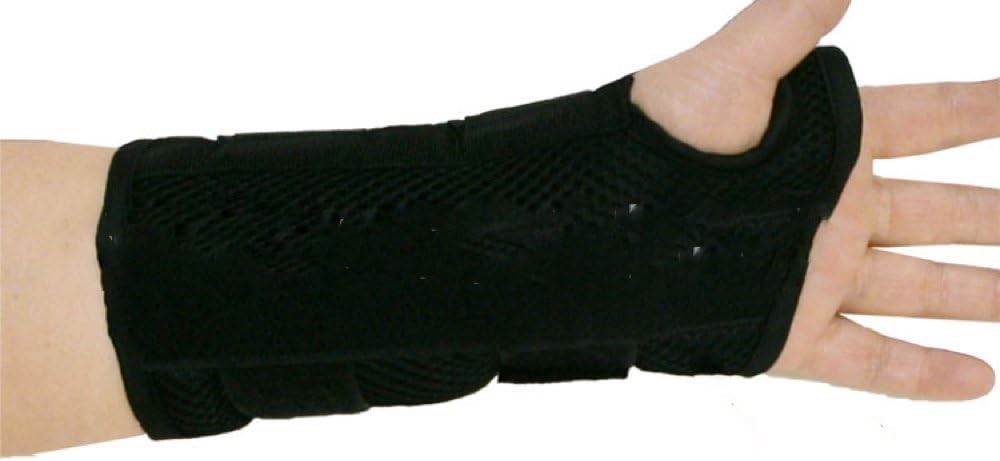 Amazon Adossy 手首 固定 サポーター 通気性 良し ブラック メッシュ カーブ式板 骨折 腫れ 捻挫 筋膜炎 腱鞘炎 関節炎 S 右手用 Adossy 手首 手用