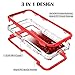 iPhone SE 2020 Case, Dexnor Compatible with iPhone 6/ 6S/ 7/8 Case Glitter Bling Moving Liquid Quicksand Hard Cover Clear Transparent Dual Layer Full Protection Bumper for Girls/Women - Red