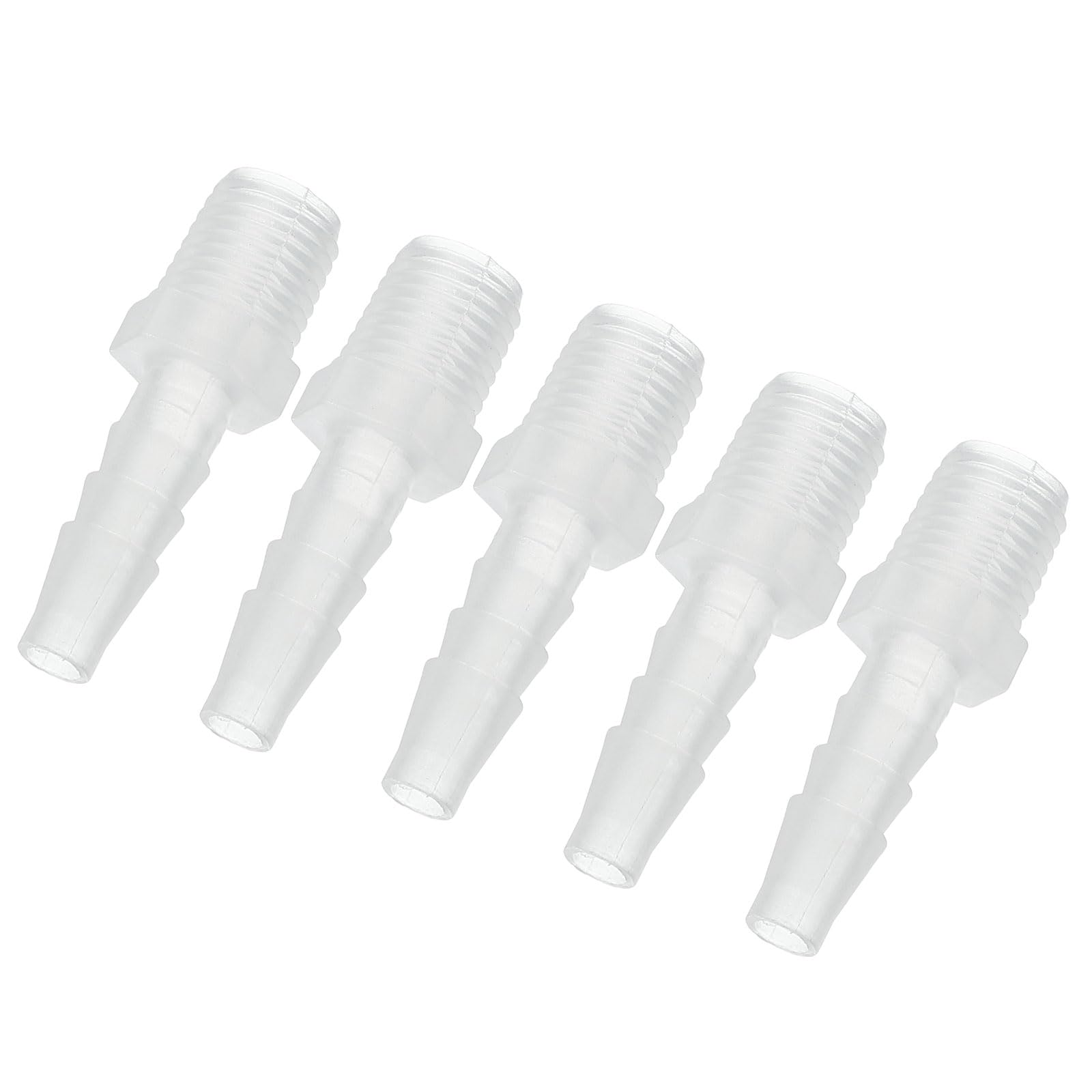 PATIKIL 1/4" Barb x 1/4" G Male Connector, 5 Pcs Plastic Hose Barb Fitting Industrial Hose Barb to Pipe Fitting Connect for Water Liquid Air Fuel