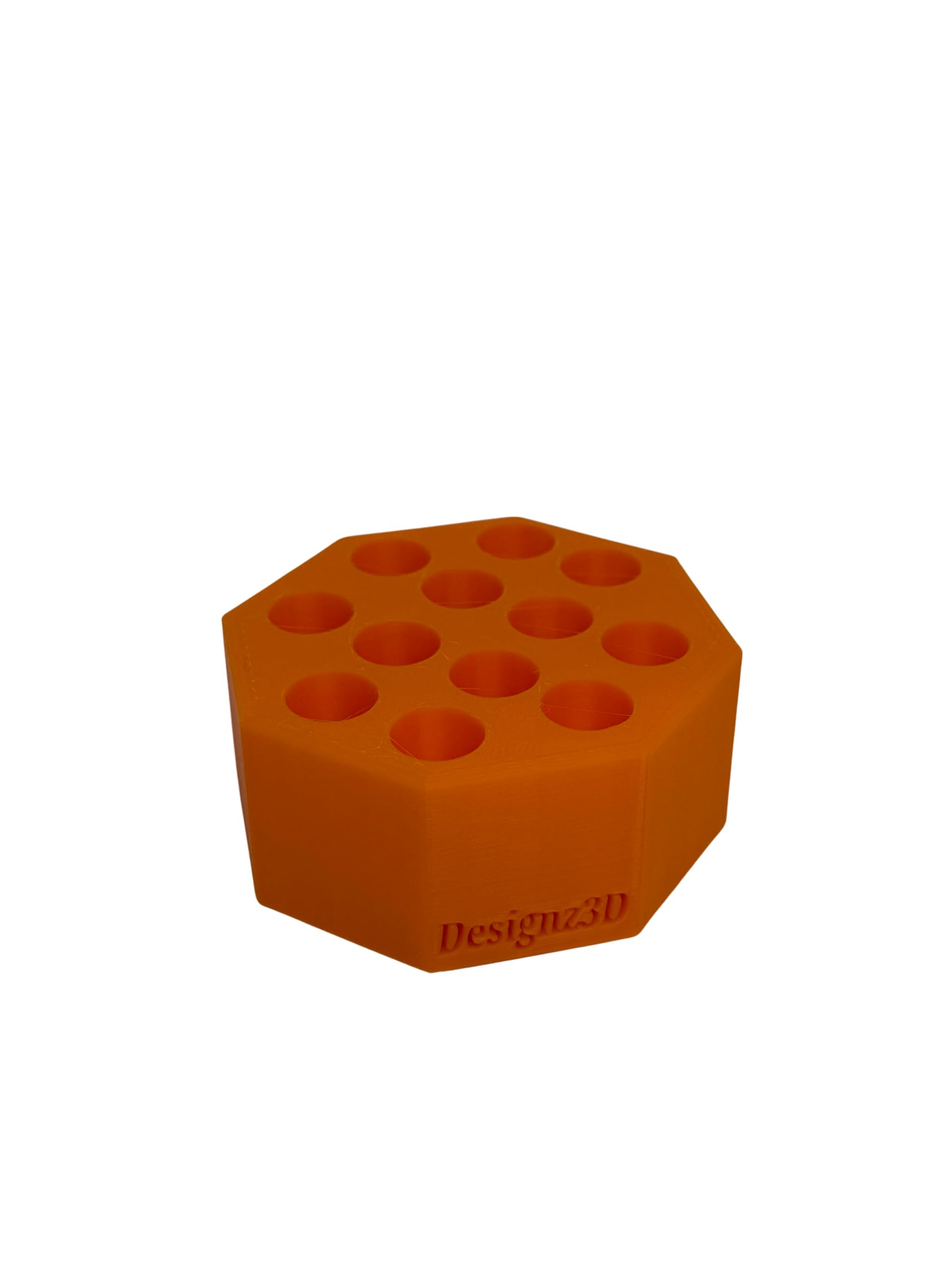Designz3D 510 Cartridge and Battery Pen Holder Hexagon - 12 Spaces (Orange)
