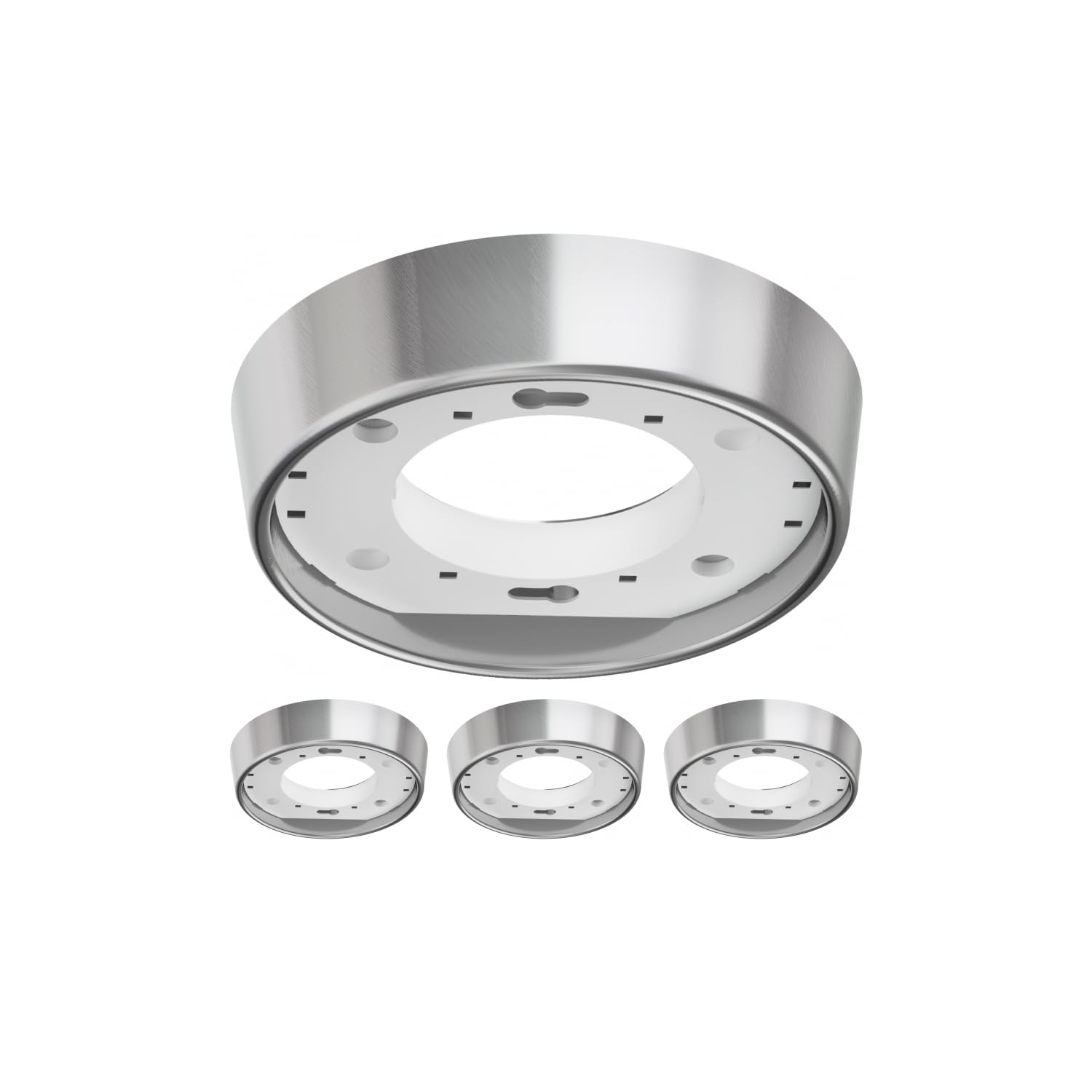 ledscom.de 4 pcs. Ceiling Light/lamp Holder INEL, Stainless Steel matt, 1x GX53 max. 25W