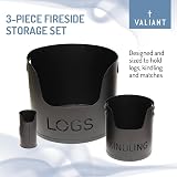 Valiant Fun 3-Piece Fireside Metal Storage Set Black view 2