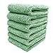 POLYTE Premium Lint Free Microfiber Washcloth Face Towel, 13 x 13 in, Set of 6 (Light Green)