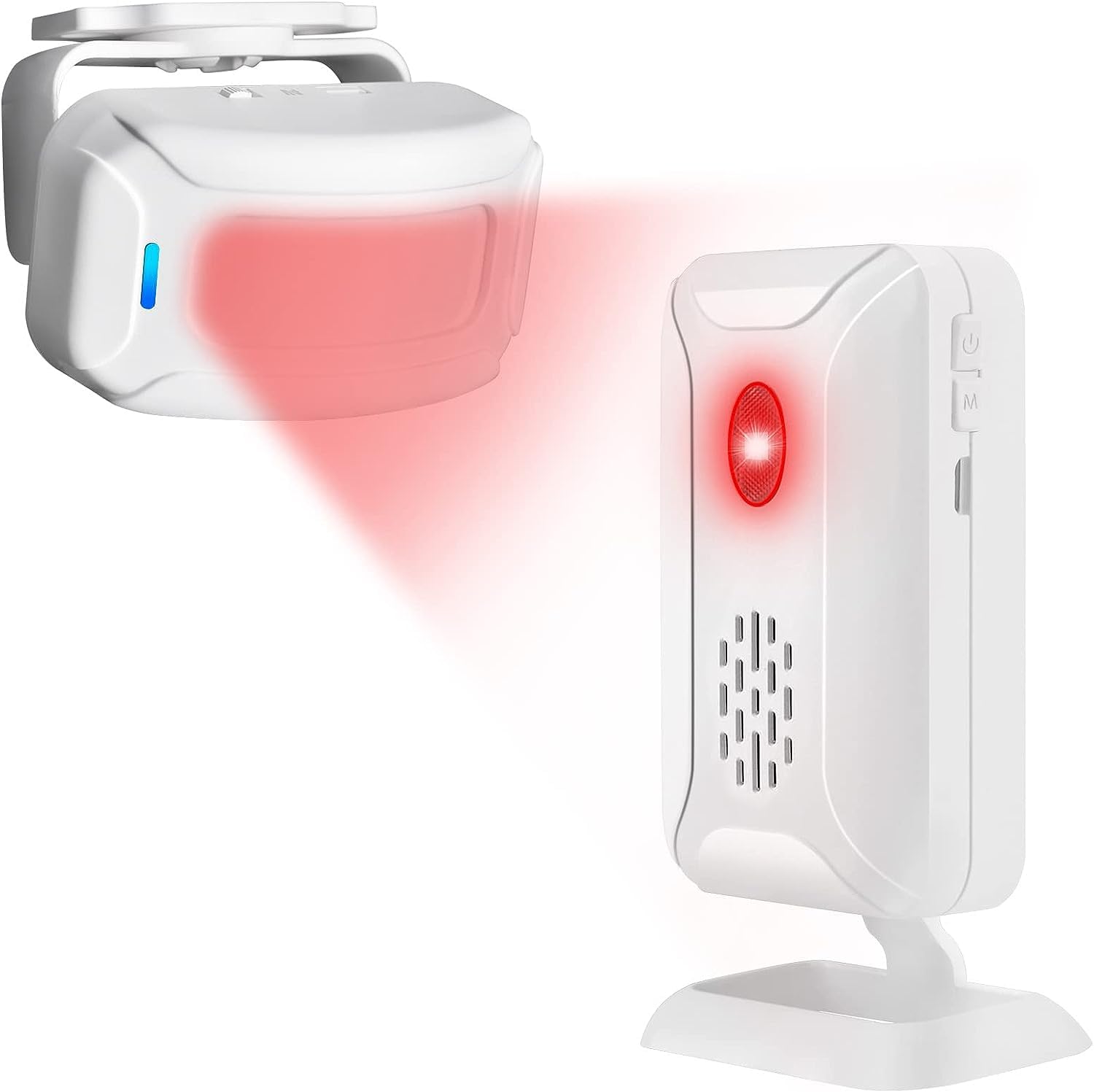 Cruxer Motion Sensor Detector Wireless PIR Security Alarm for Home Safety, Elderly Calling Caregiver, Welcome Doorbell, Mailbox Alert, Dogs and Cats Passing Reminder (1 Sensor & 1 Receiver)