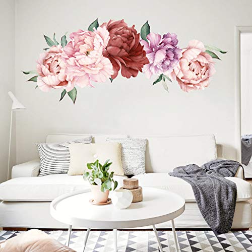 image for Fine Rose Flowers Wall Sticker,Peony Rose Flowers Wall Sticker Art Nur