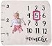 MyBB Monthly Milestone Baby Blanket: Premium Quality and Density, Photography Prop/Set for Boys or Girls, Background for Infants, Swaddle Throw for Newborn, Baby Shower Gift
