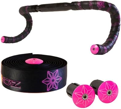 Amazon スパカズ クッシュバーテープ 2カラー ブラック ネオンピンクプリント グリップ バーテープ