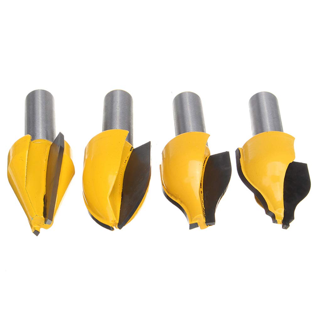 1/2-Inch Shank Bevel Vertical Raised Panel Router Bit 4 Sizes Panel Raiser Wood Router Bits Cutter Tools