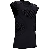 DEVOROPA Youth Boys Football Baseball Padded Shirt Sleeveless Compression Undershirt Chest Protector Rib Heart Softball