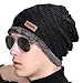 WOZHIFU Men Soft Lined Thick Wool Knit Skull Cap Warm Winter Slouchy Beanies Hat, Black, XX-Large